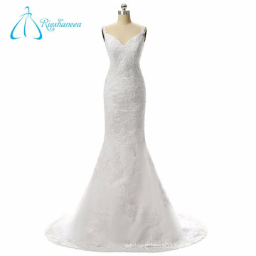 Plus Size Mermaid Appliques Tulle Satin Lace Open Back Wedding Dress